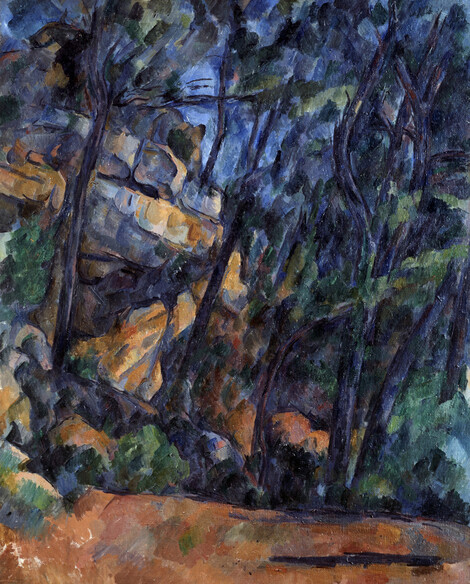 Paul Cézanne, Felsen und Bäume im Park des Château Noir, um 1904, Öl auf Leinwand, Museum Langmatt, Baden, © Foto: Stiftung Langmatt Sidney und Jenny Brown, Baden, Schweiz