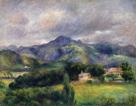 Pierre-Auguste Renoir, Landschaft mit Bergen, um 1895, Öl auf Leinwand, Museum Langmatt, Baden, © Foto: Stiftung Langmatt Sidney und Jenny Brown, Baden, Schweiz